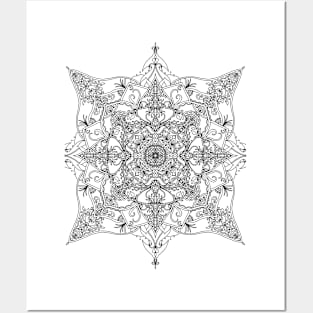 Intricate Black Mandala Design Posters and Art